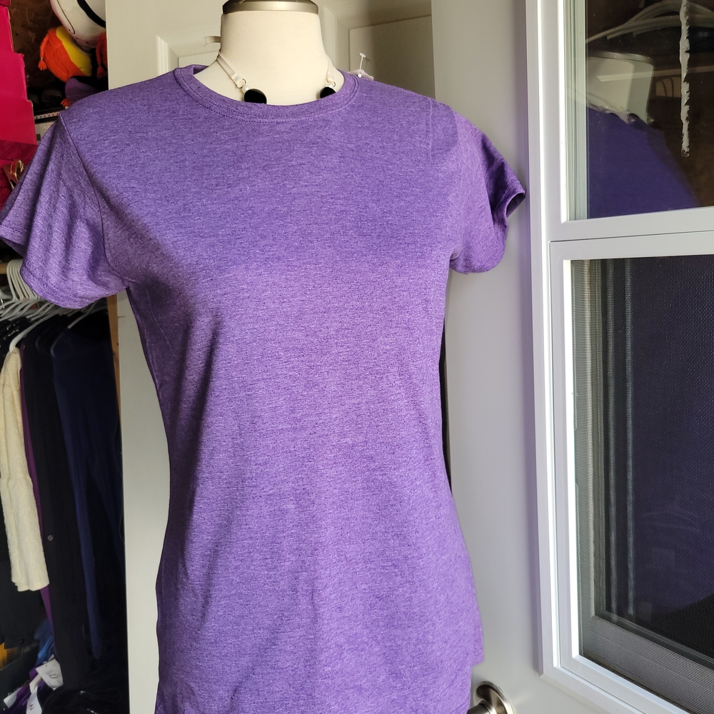 Gildan Women's Heather Purple Short Sleeve Tee Junior Fit